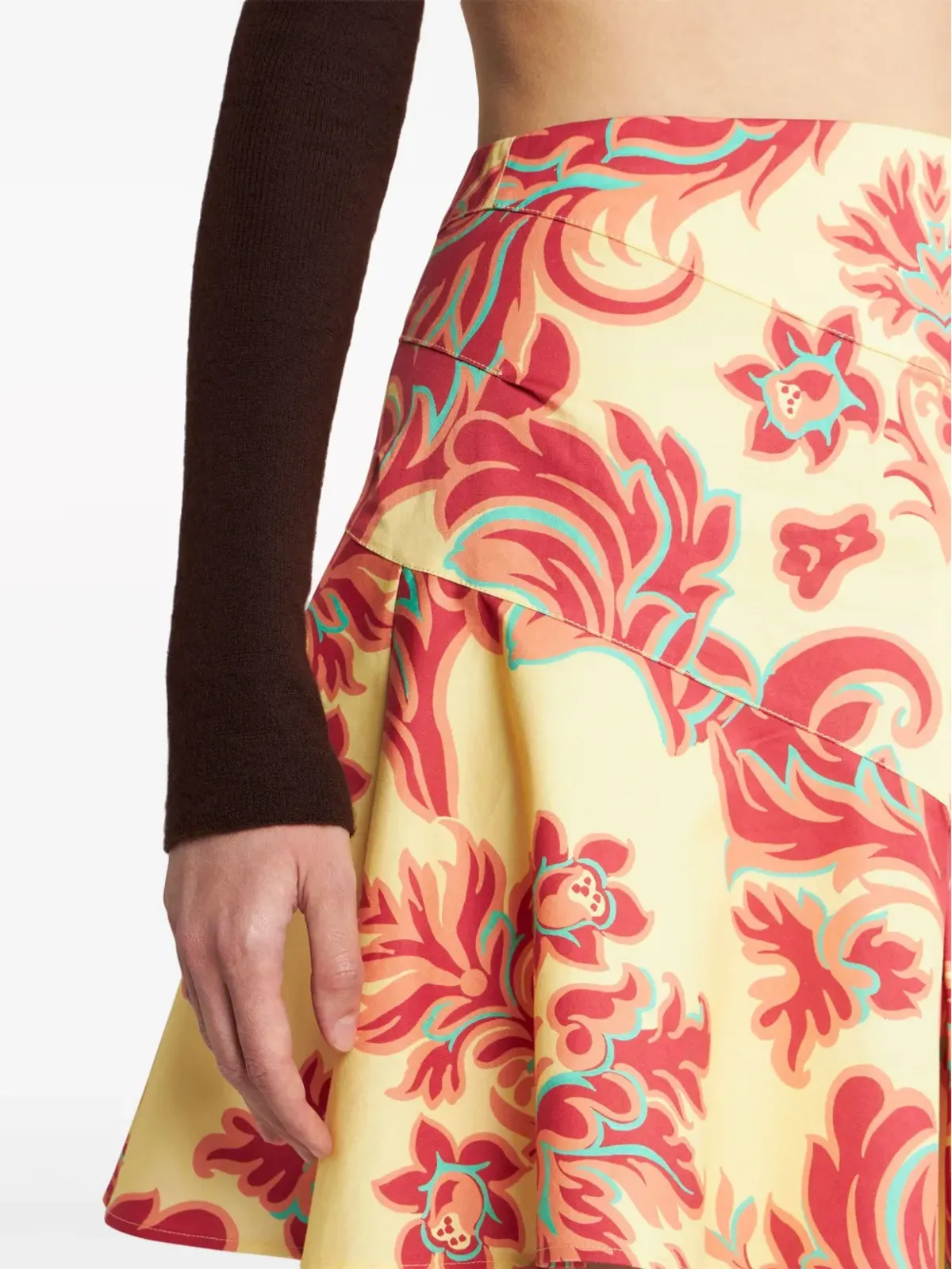 ETRO Venusプリントポプリン ミニスカート イエロー - 画像5