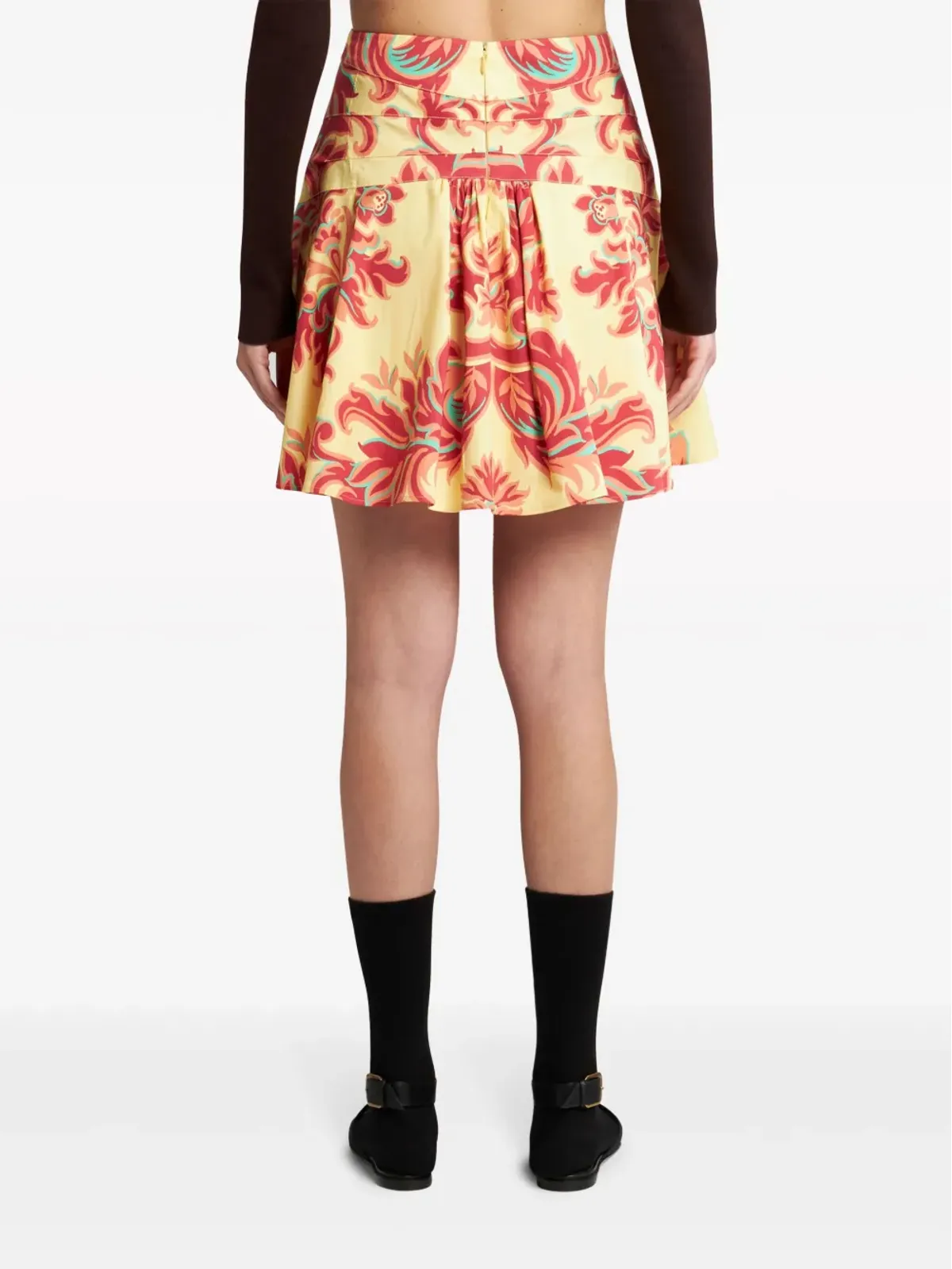 ETRO Venusプリントポプリン ミニスカート イエロー - 画像4
