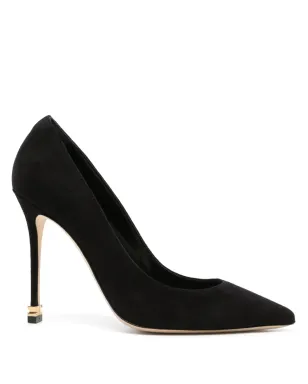 Elisabetta Franchi 105mm メタルロゴ付きスエードパンプス ブラック - サムネイル1