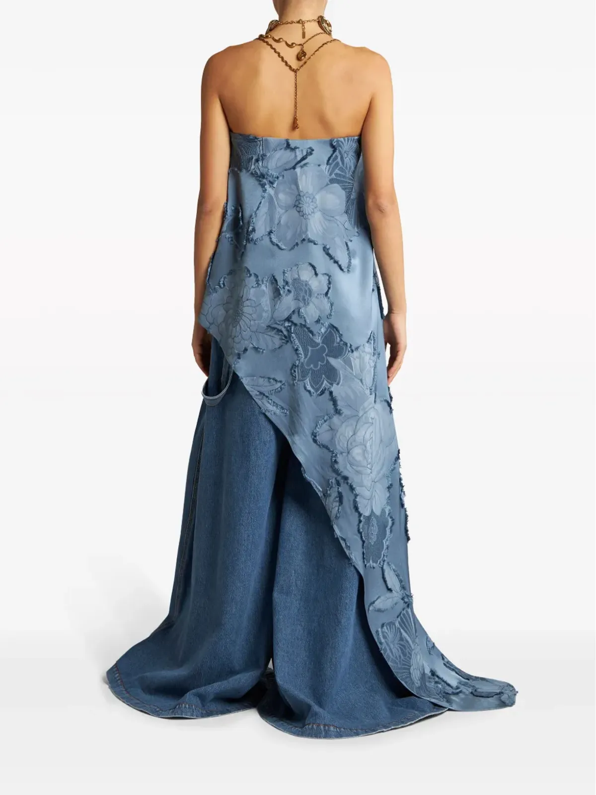 ETRO フローラルジャカード アシンメトリックトップ - ブルー - 画像2