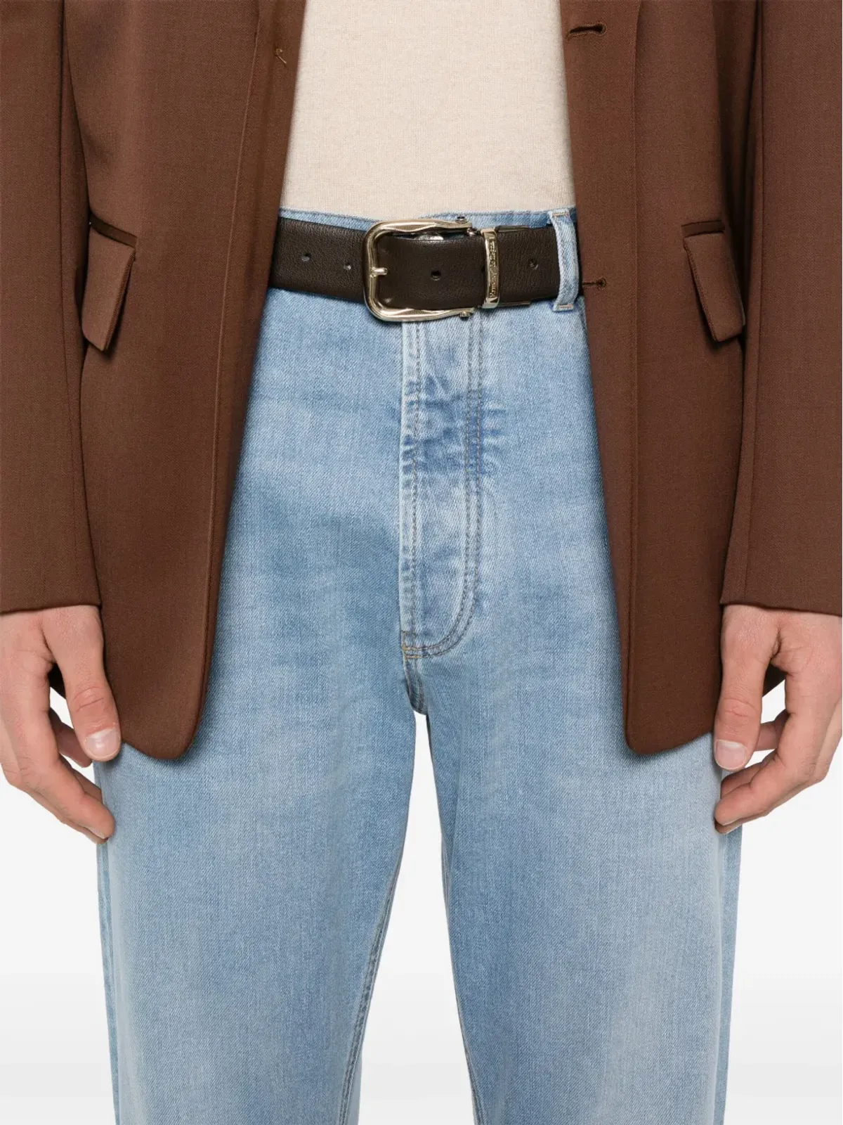 Brunello Cucinelli ロゴパッチ ジーンズ ブルー - 画像5