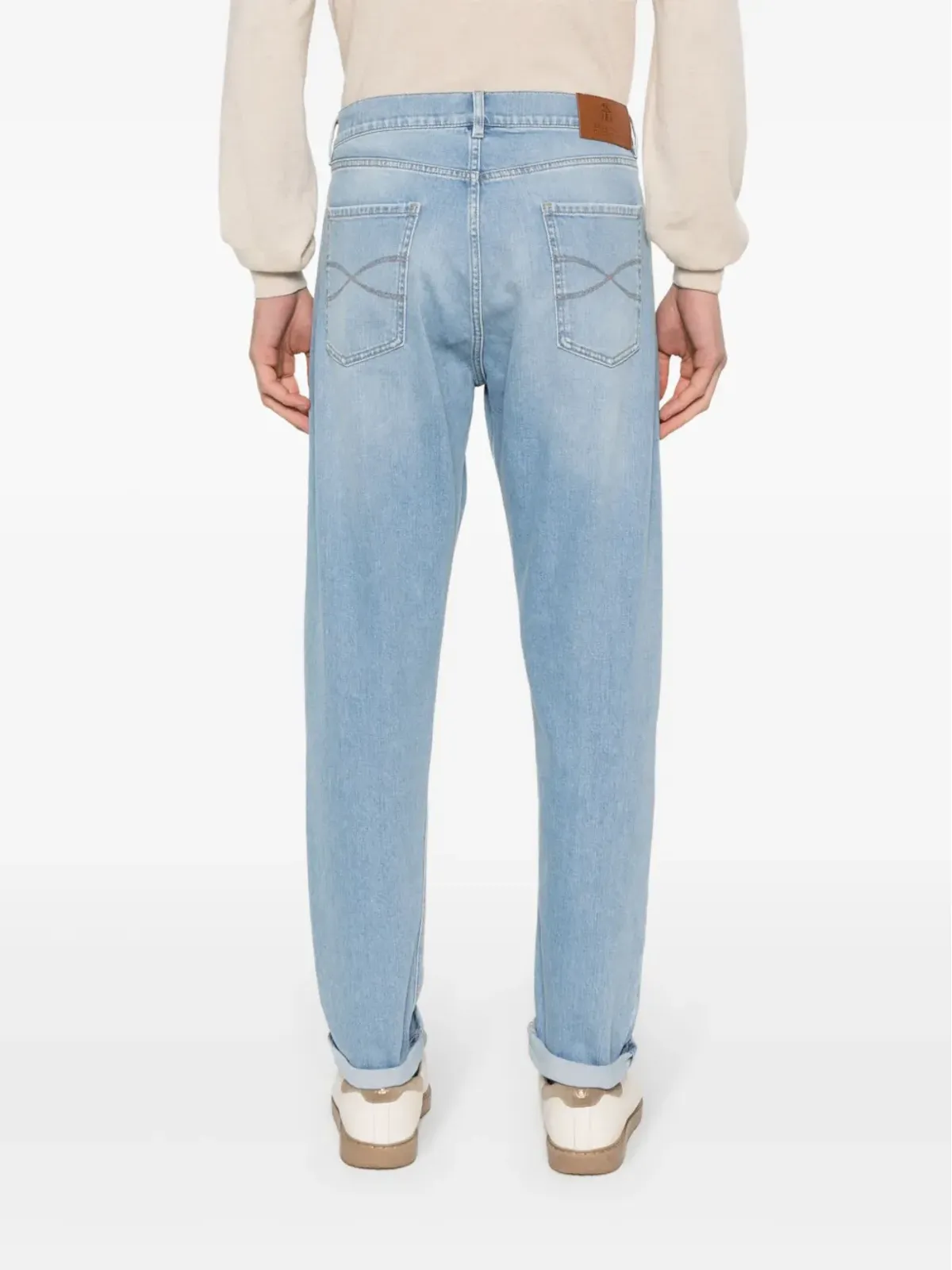 Brunello Cucinelli ロゴパッチ ジーンズ ブルー - 画像4