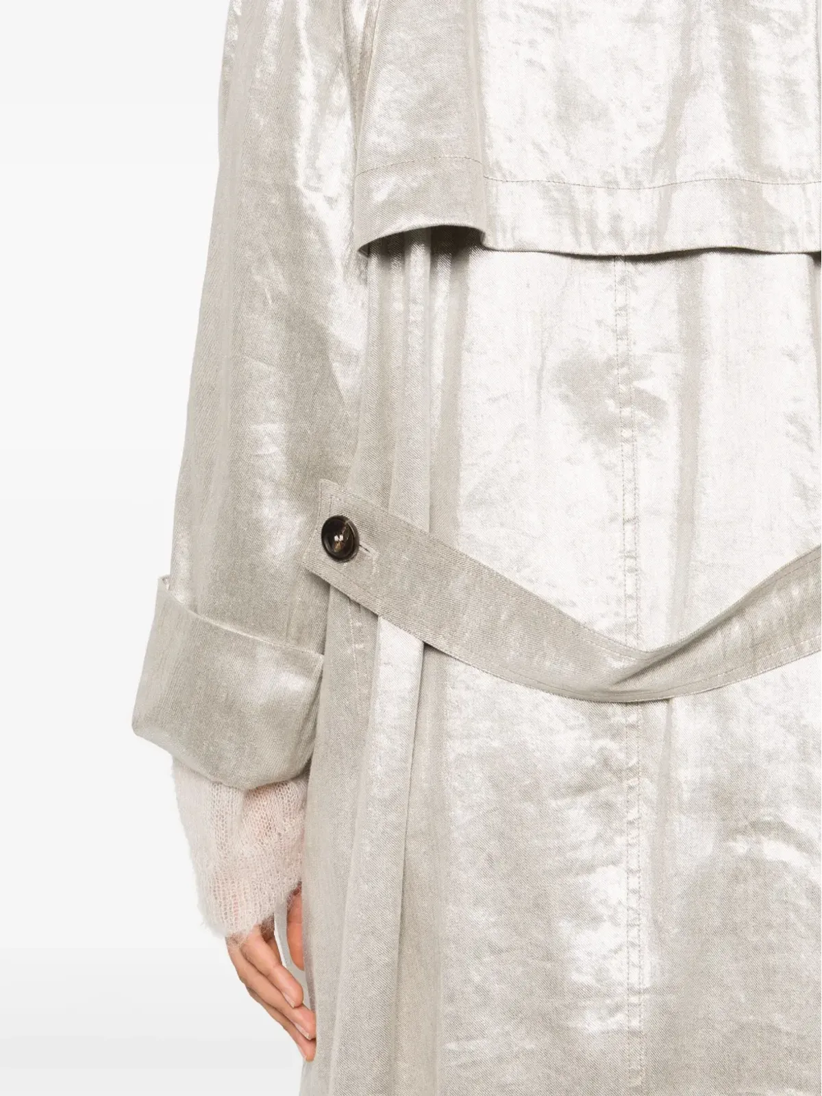 Brunello Cucinelli メタリックフィニッシュ トレンチコート - グレー - 画像5