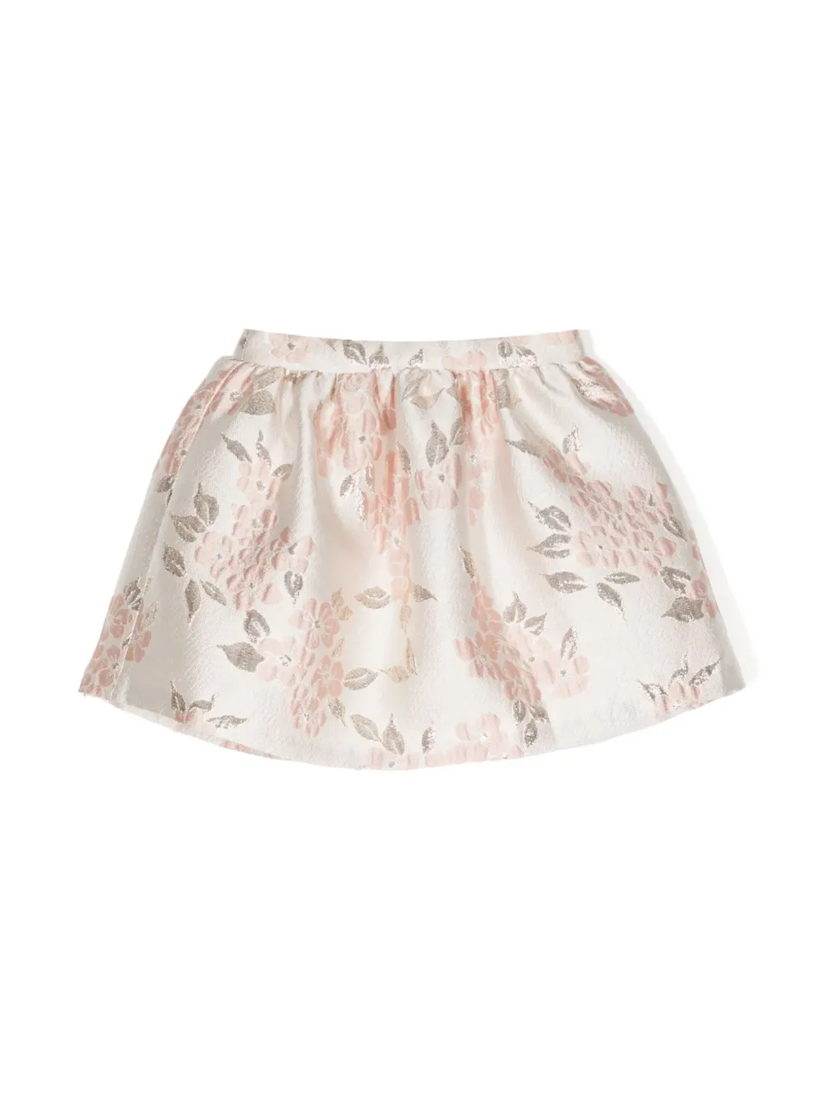 Hucklebones London 花柄ジャガード ギャザー入りスカート ピンク - 画像1