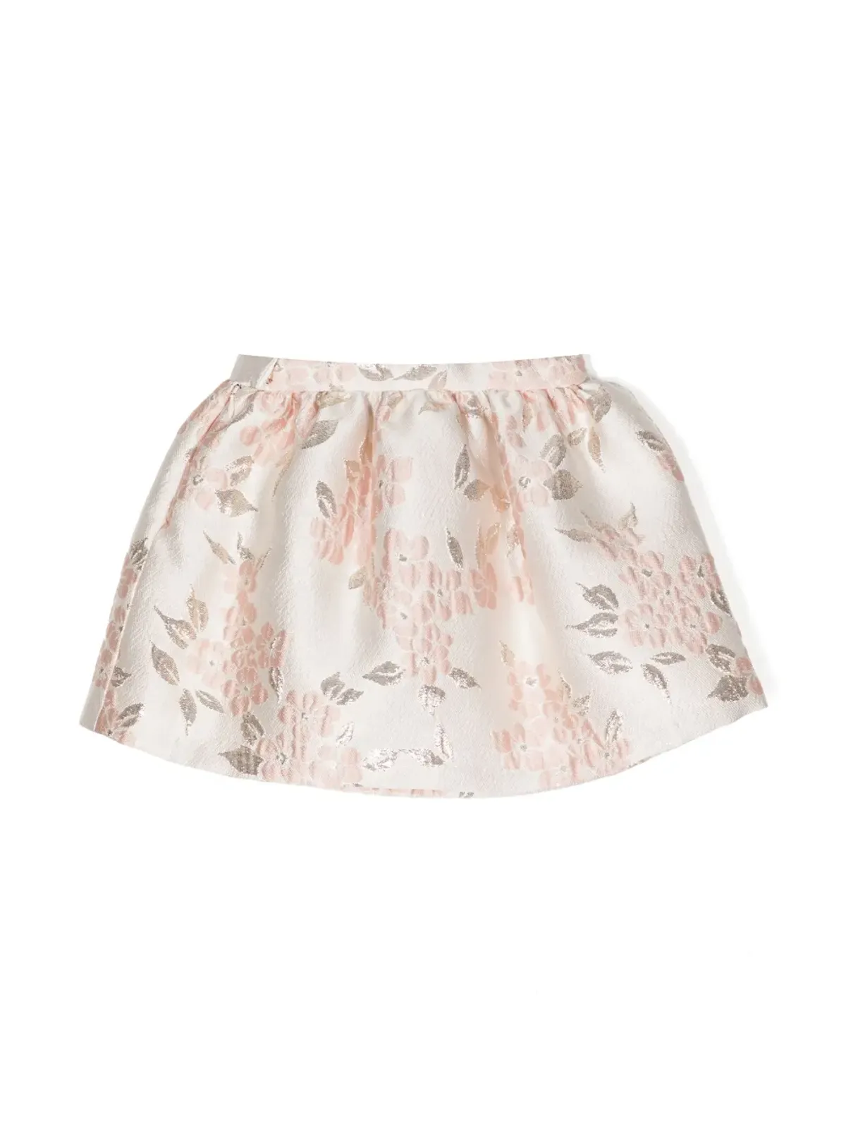 Hucklebones London 花柄ジャガード ギャザー入りスカート ピンク - 画像2