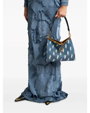 ETRO ミディアム Vela デニム ショルダーバッグ - ブルー - サムネイル2