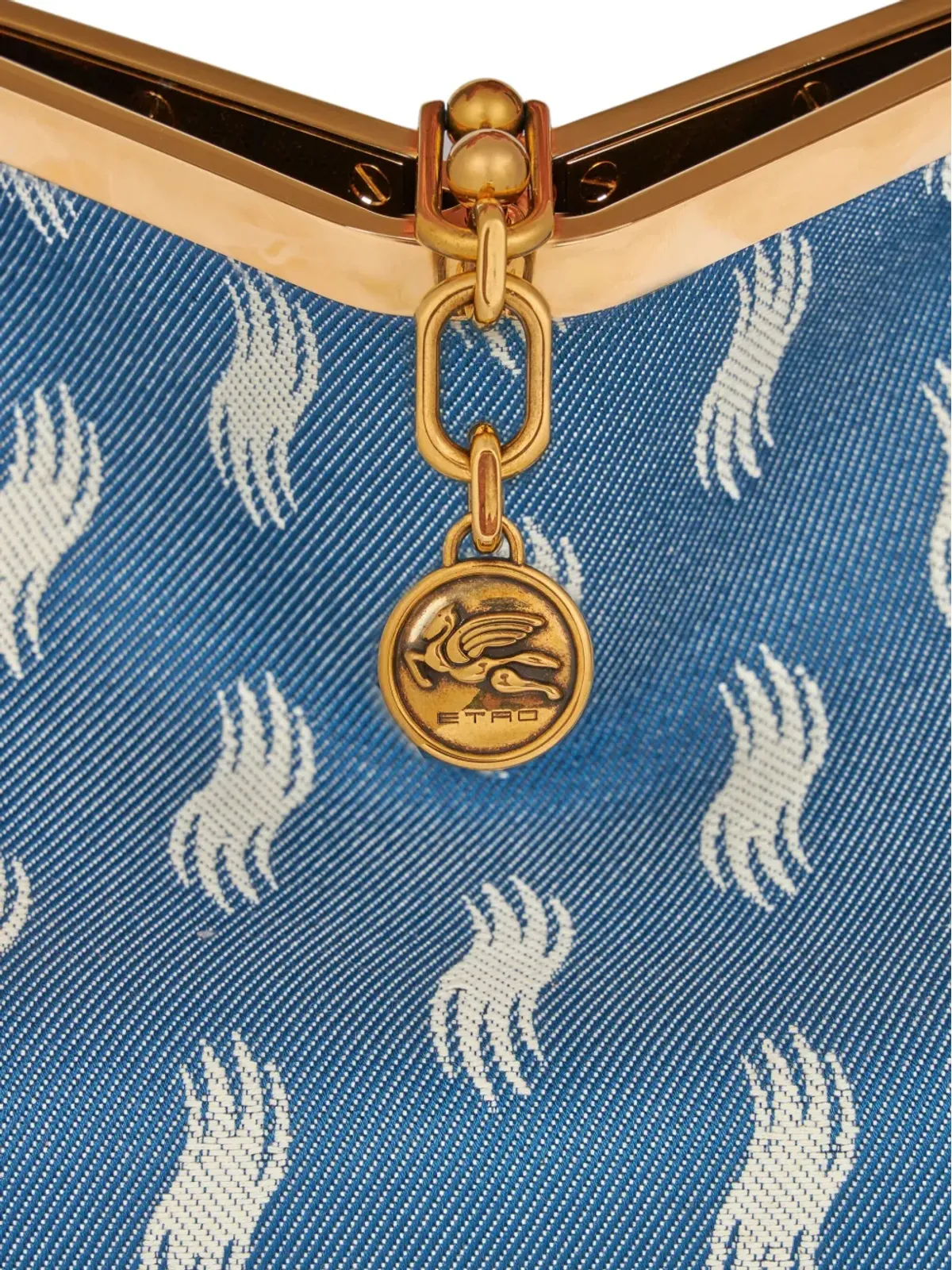 ETRO ミディアム Vela デニム ショルダーバッグ - ブルー - 画像3