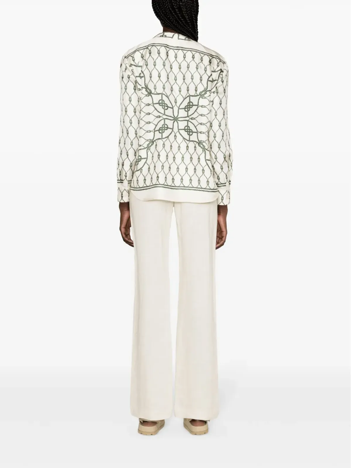 Tory Burch ノットプリント・シルクシャツ - ニュートラルカラー - 画像4