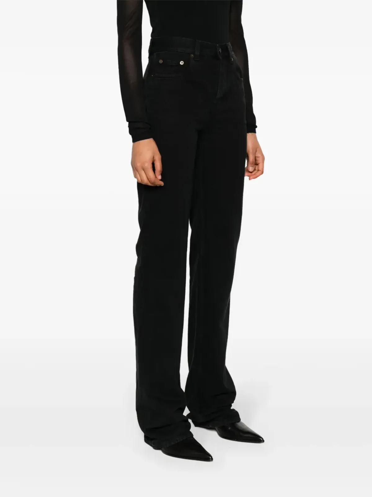 Saint Laurent ハイライズ・ストレートジーンズ - 画像3