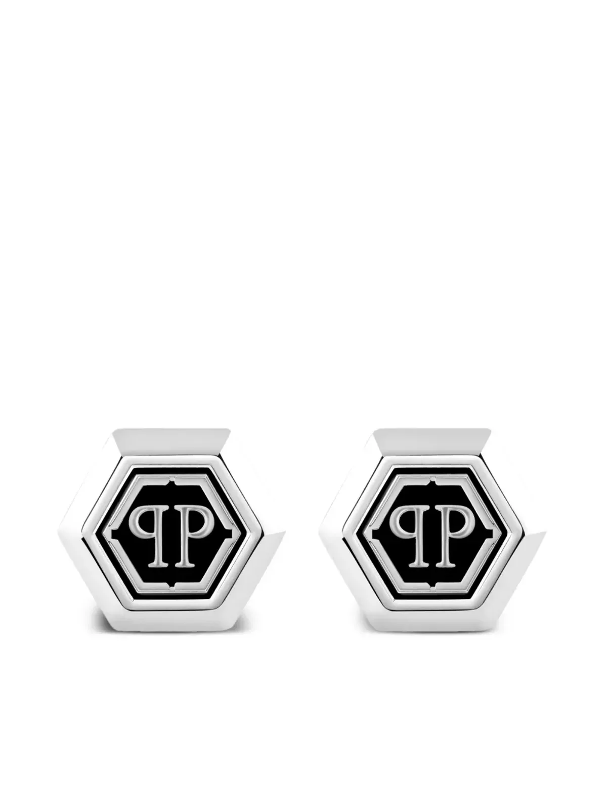 Philipp Plein ヘキサゴンPP カフリンクス - シルバー - 画像1