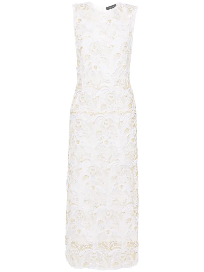 Fabiana Filippi Fabiana Filippi × ベンニ・ボセット ファビュラ-macramé ミディドレス - ホワイトの商品画像