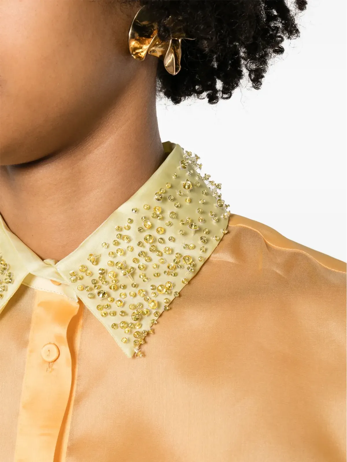 Fabiana Filippi bead-detailed silk shirt - 画像5