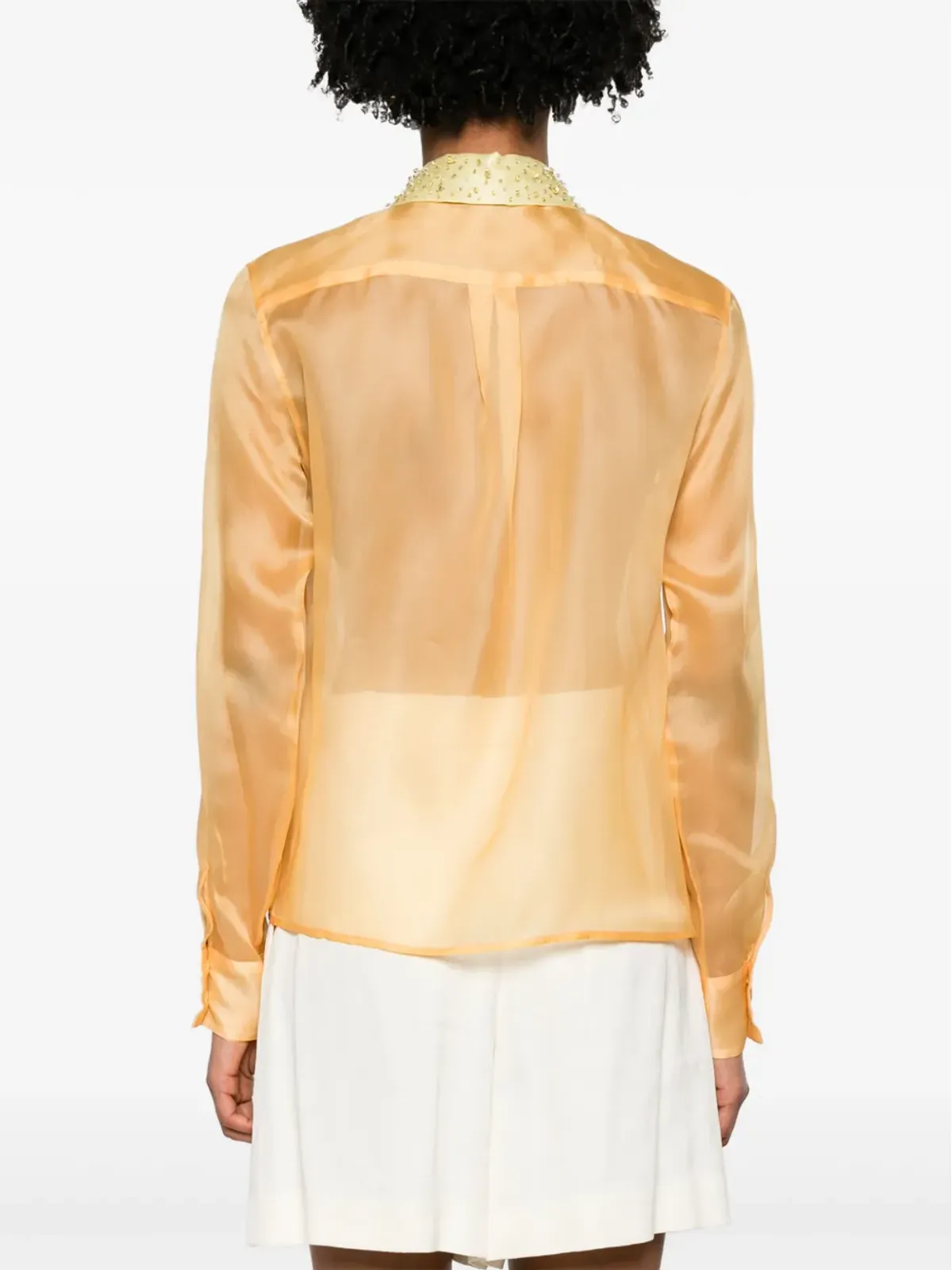 Fabiana Filippi bead-detailed silk shirt - 画像4