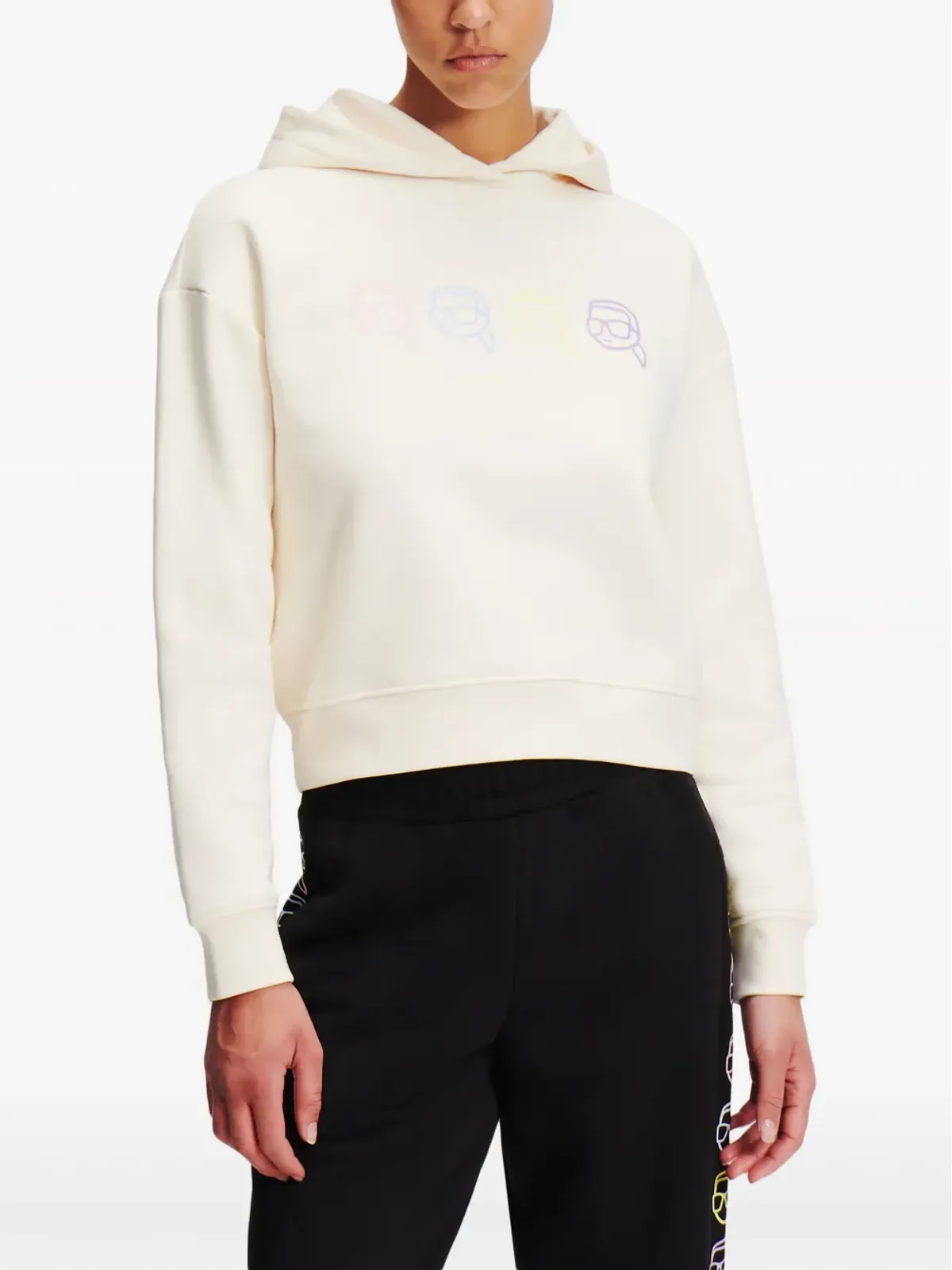Karl Lagerfeld Ikon Outline フーディー ホワイト - 画像3
