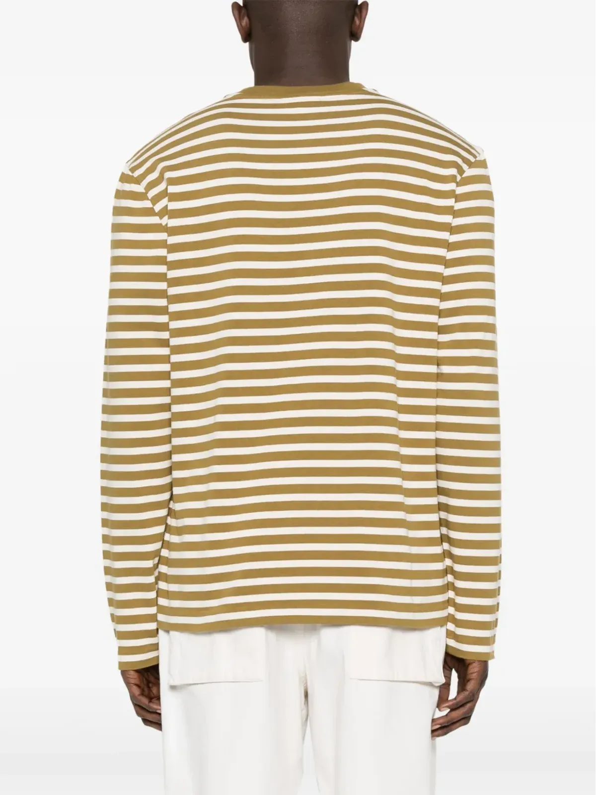 Maison Kitsuné フォックスヘッド ストライプ コットン Tシャツ - グリーン - 画像4