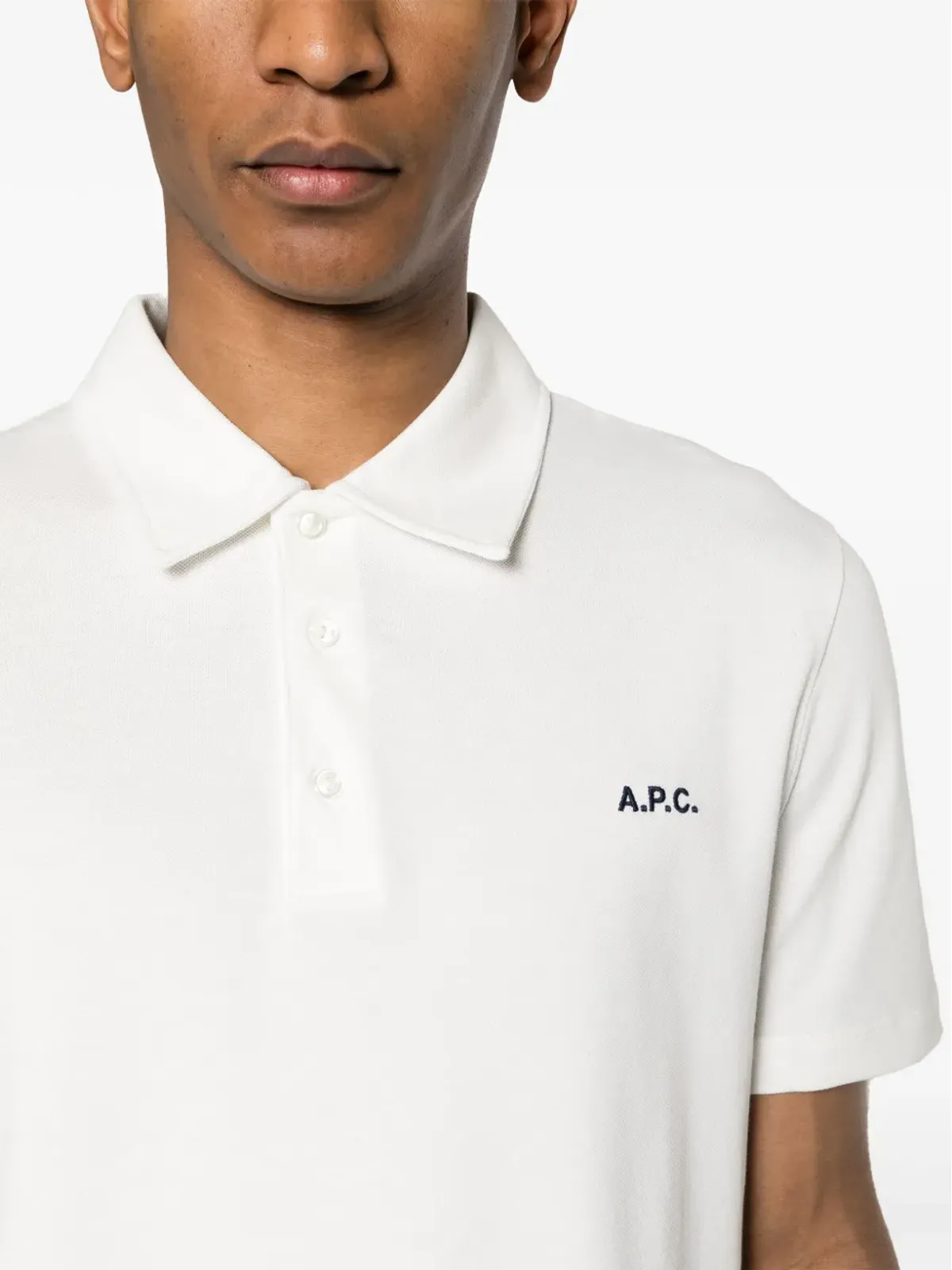 A.P.C. Carter コットン ポロシャツ ホワイト - 画像5