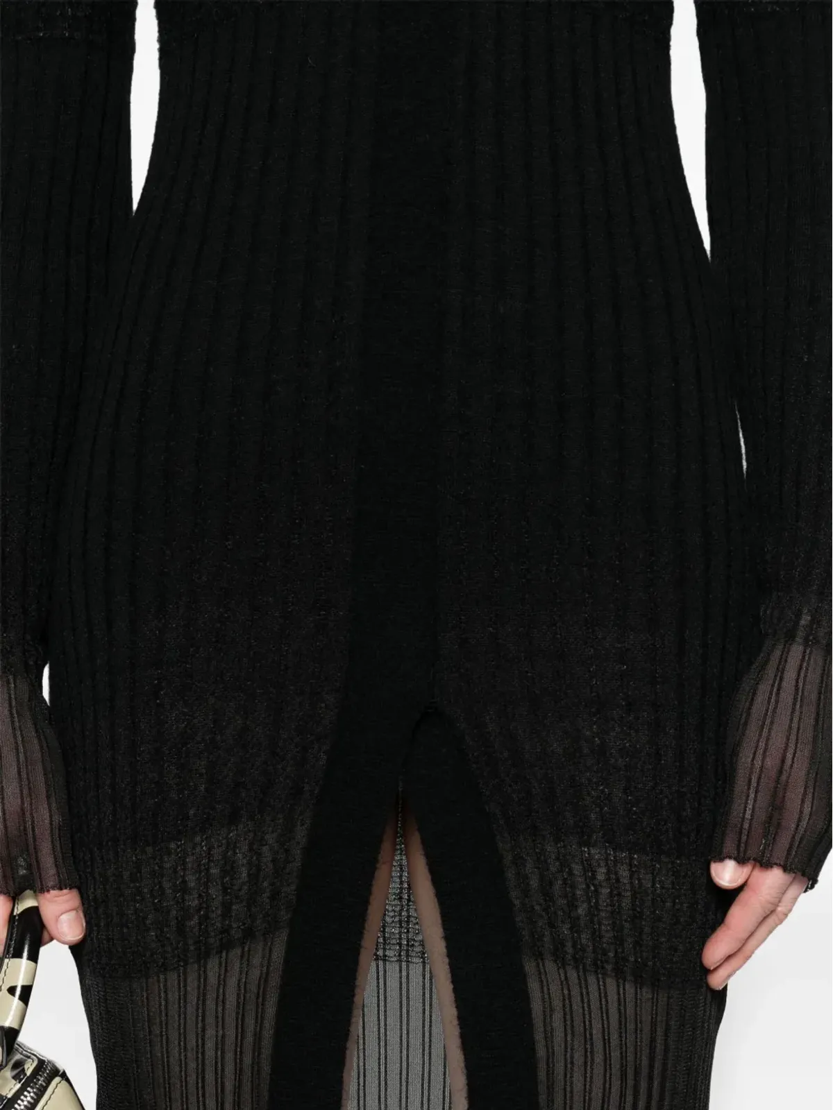 The Attico V-neck ribbed midi dress - 画像5
