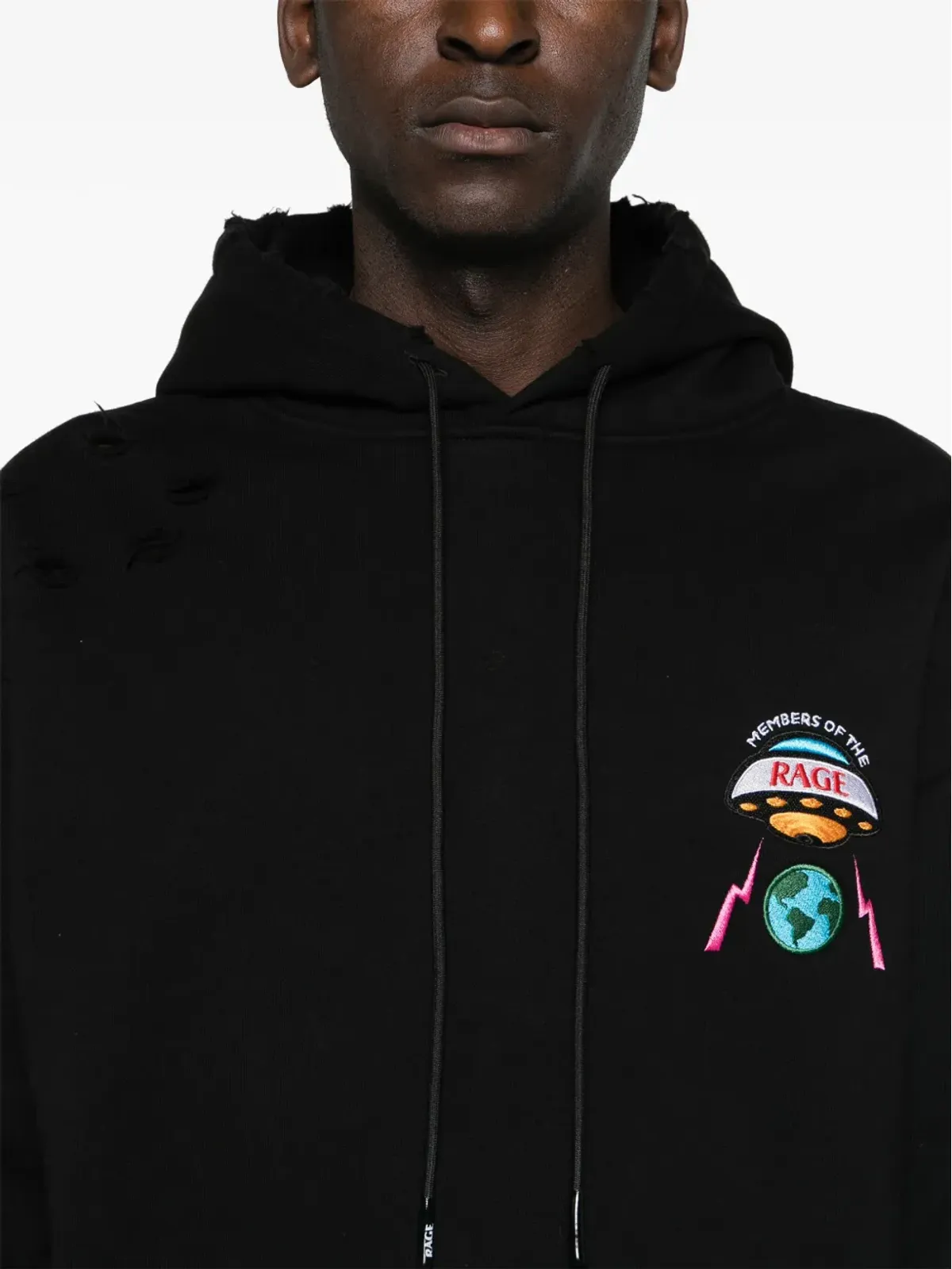 MEMBERS OF THE RAGE ロゴパッチ ダメージ加工パーカー - 画像5