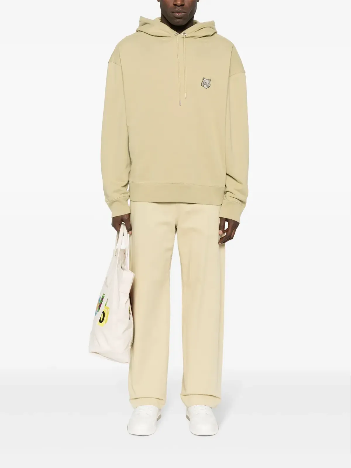 Maison Kitsuné Bold Fox Headパッチ フーディー - ニュートラルカラー - 画像2