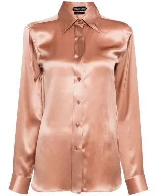 TOM FORD 長袖シルクサテン シャツ - ニュートラル系カラー - サムネイル1