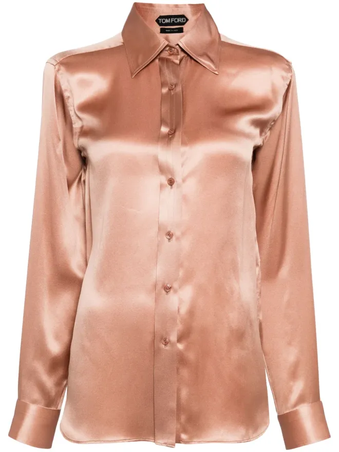 TOM FORD TOM FORD 長袖シルクサテン シャツ - ニュートラル系カラーの商品画像