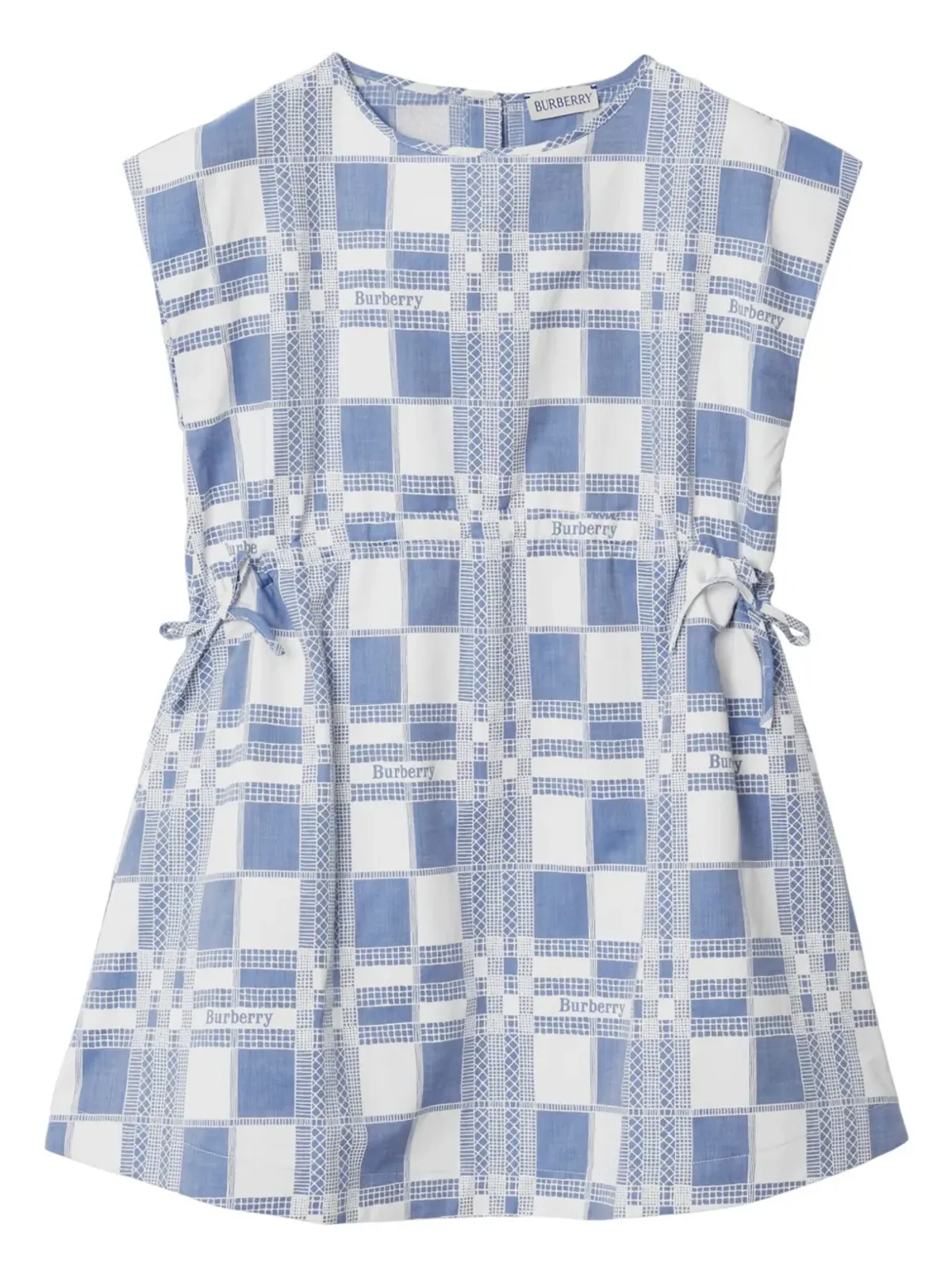 Burberry Kids チェック柄とロゴプリント コットンワンピース - 画像1