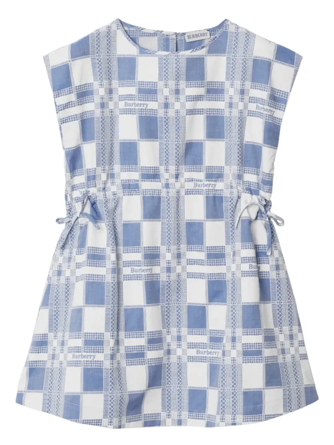 Burberry Kids Burberry Kids チェック柄とロゴプリント コットンワンピースの商品画像
