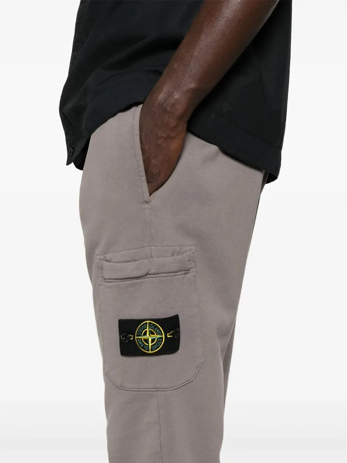 Stone Island コンパス コットン トラックパンツ - グレー - 画像5