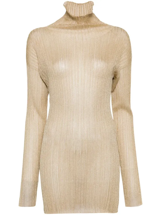Fabiana Filippi Fabiana Filippi リュレックス・ディテールのシアーなニットセーター - ゴールドの商品画像
