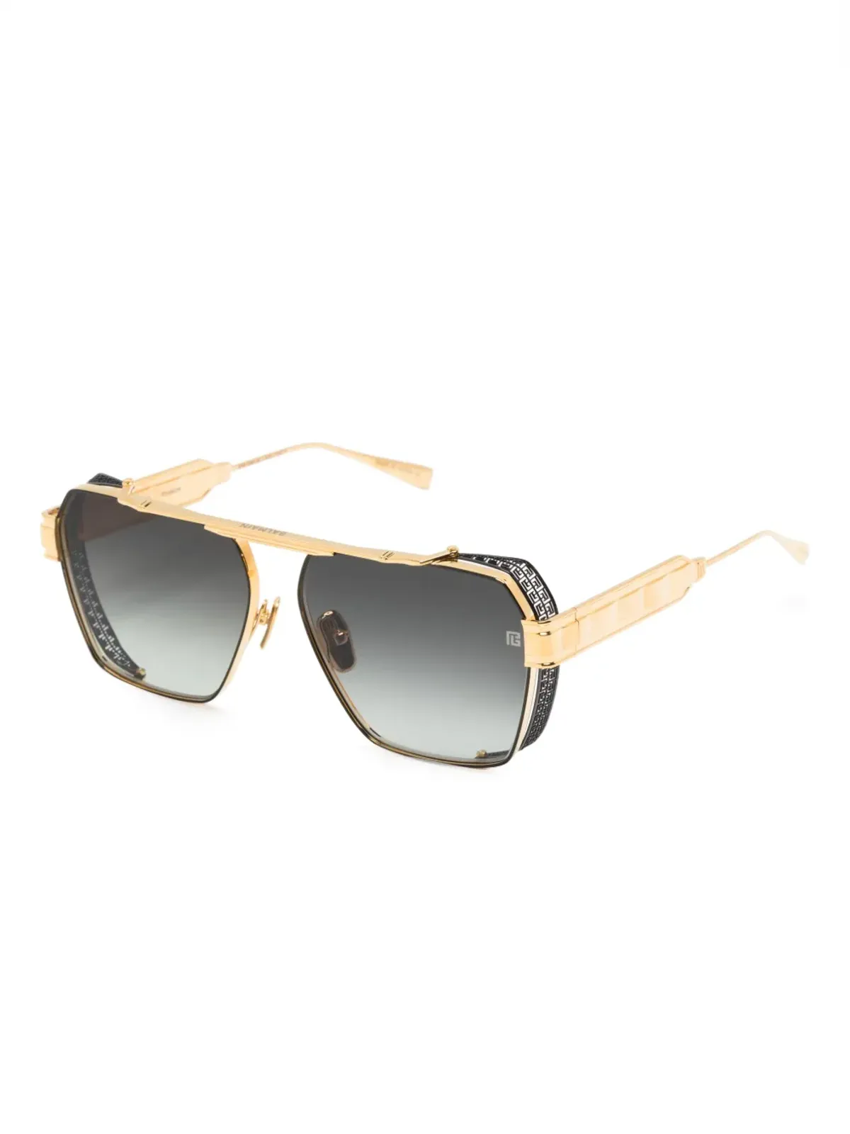 Balmain Eyewear パイロットフレームサングラス - ゴールド - 画像2