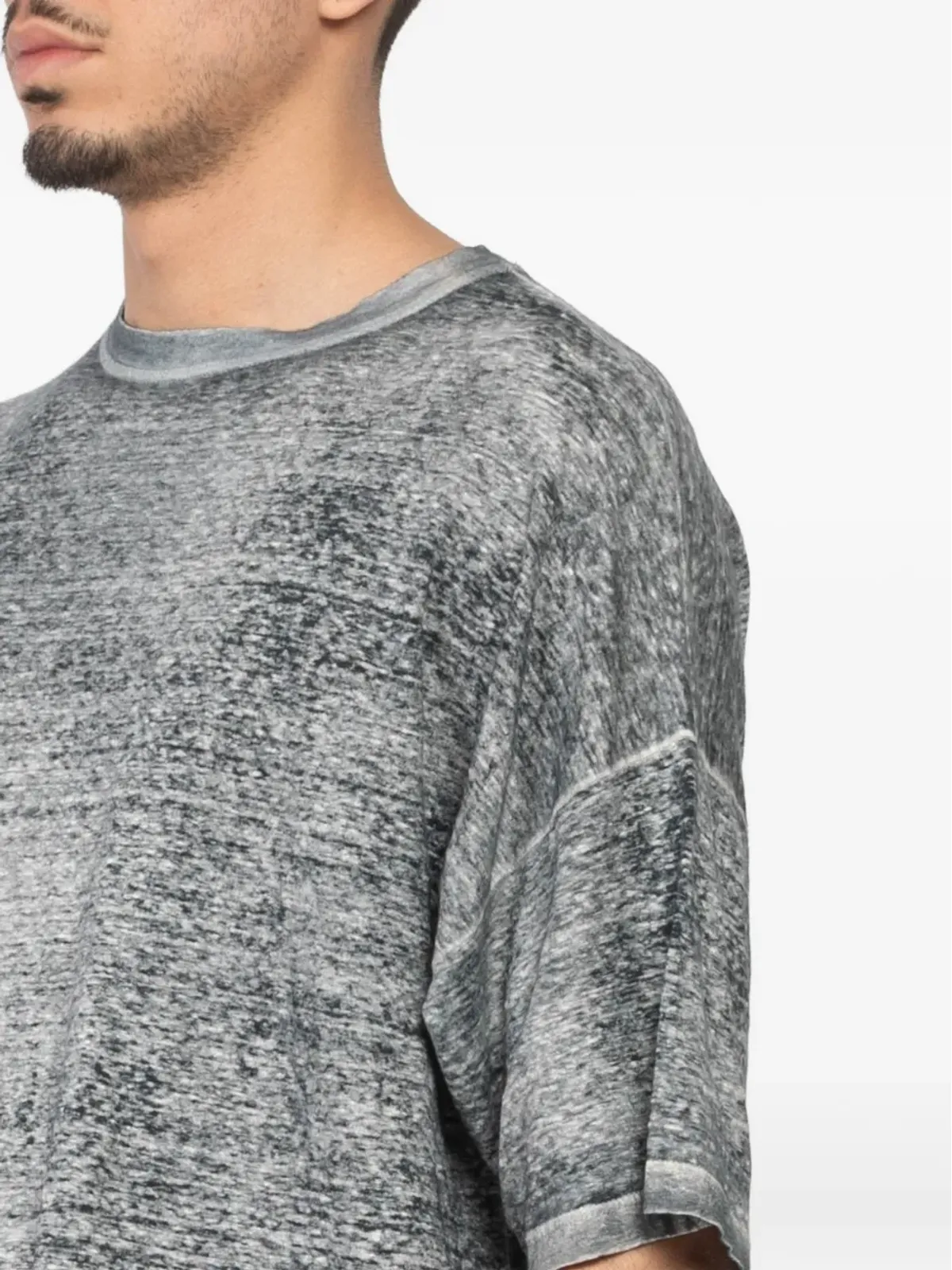 Avant Toi ディストレス加工Tシャツ - グレー - 画像5