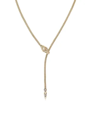 John Hardy 14K イエローゴールド Naga Lariat ホワイトダイヤモンド ネックレス - サムネイル1
