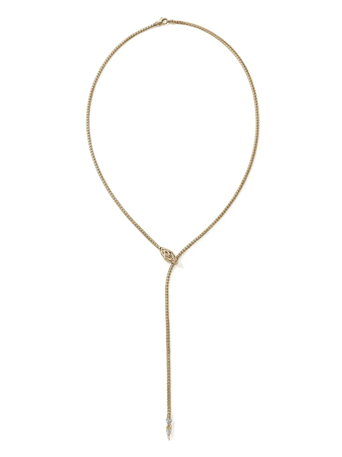 John Hardy 14K イエローゴールド Naga Lariat ホワイトダイヤモンド ネックレス - 画像2