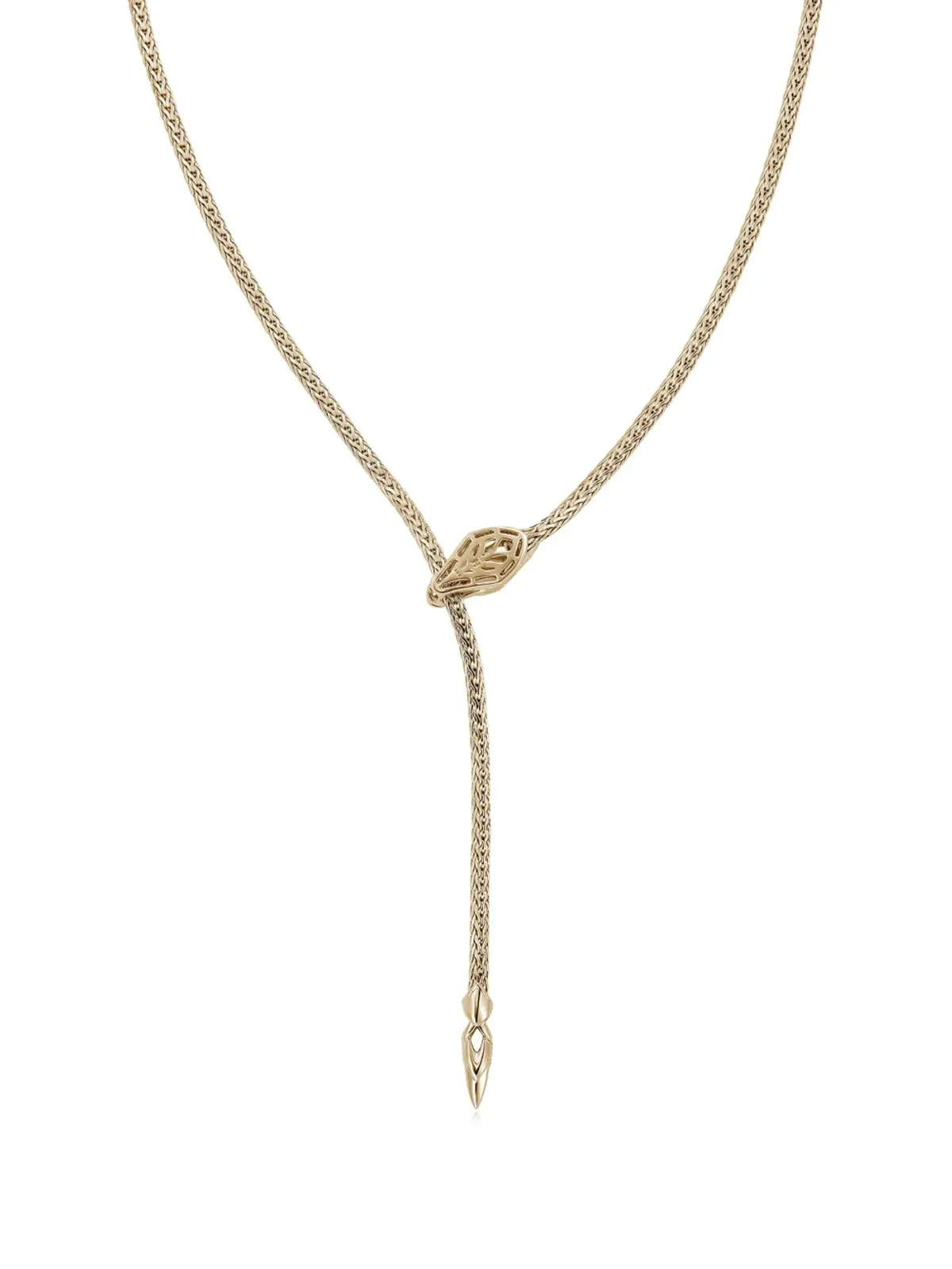 John Hardy 14K イエローゴールド Naga Lariat ホワイトダイヤモンド ネックレス - 画像3