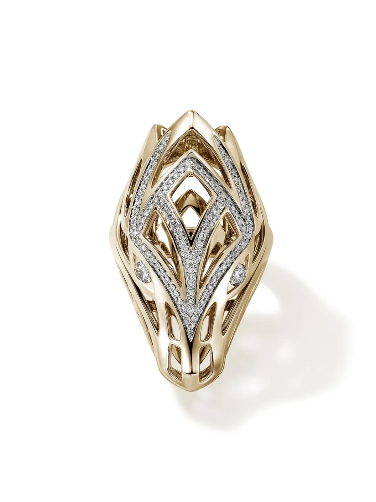 John Hardy 14kt yellow gold ナガサドルリング - 画像1