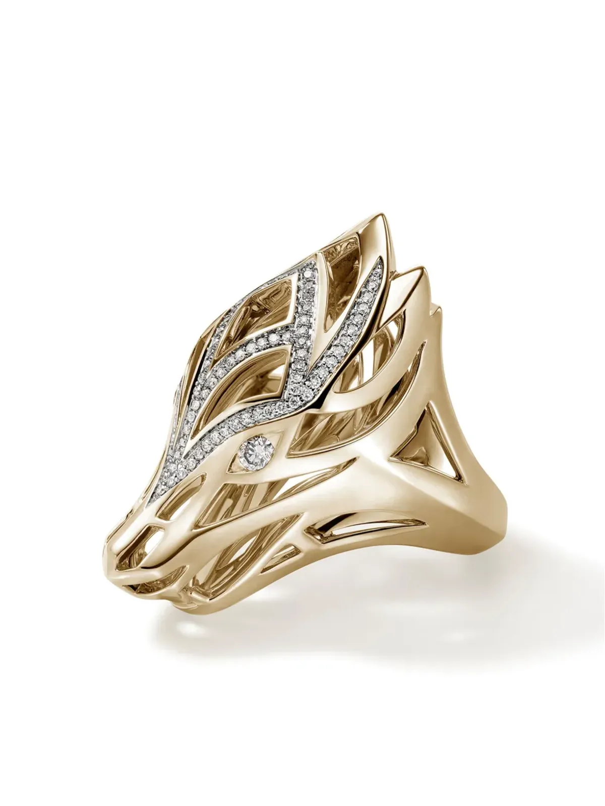 John Hardy 14kt yellow gold ナガサドルリング - 画像2