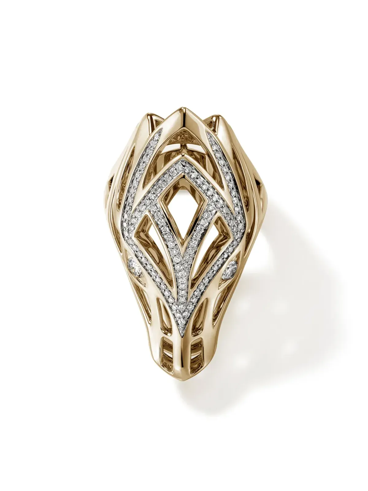 John Hardy 14kt yellow gold ナガサドルリング - 画像3
