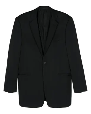 Giorgio Armani Pre-Owned 2000年代 縦ストライプ柄 シングルブレスト ブレザー - ブルー - サムネイル1