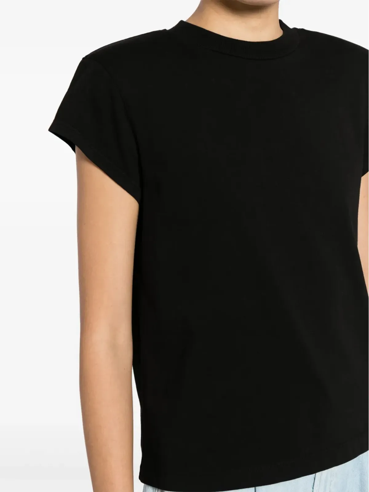 AGOLDE ブライス 肩パッド付きコットンTシャツ ブラック - 画像5