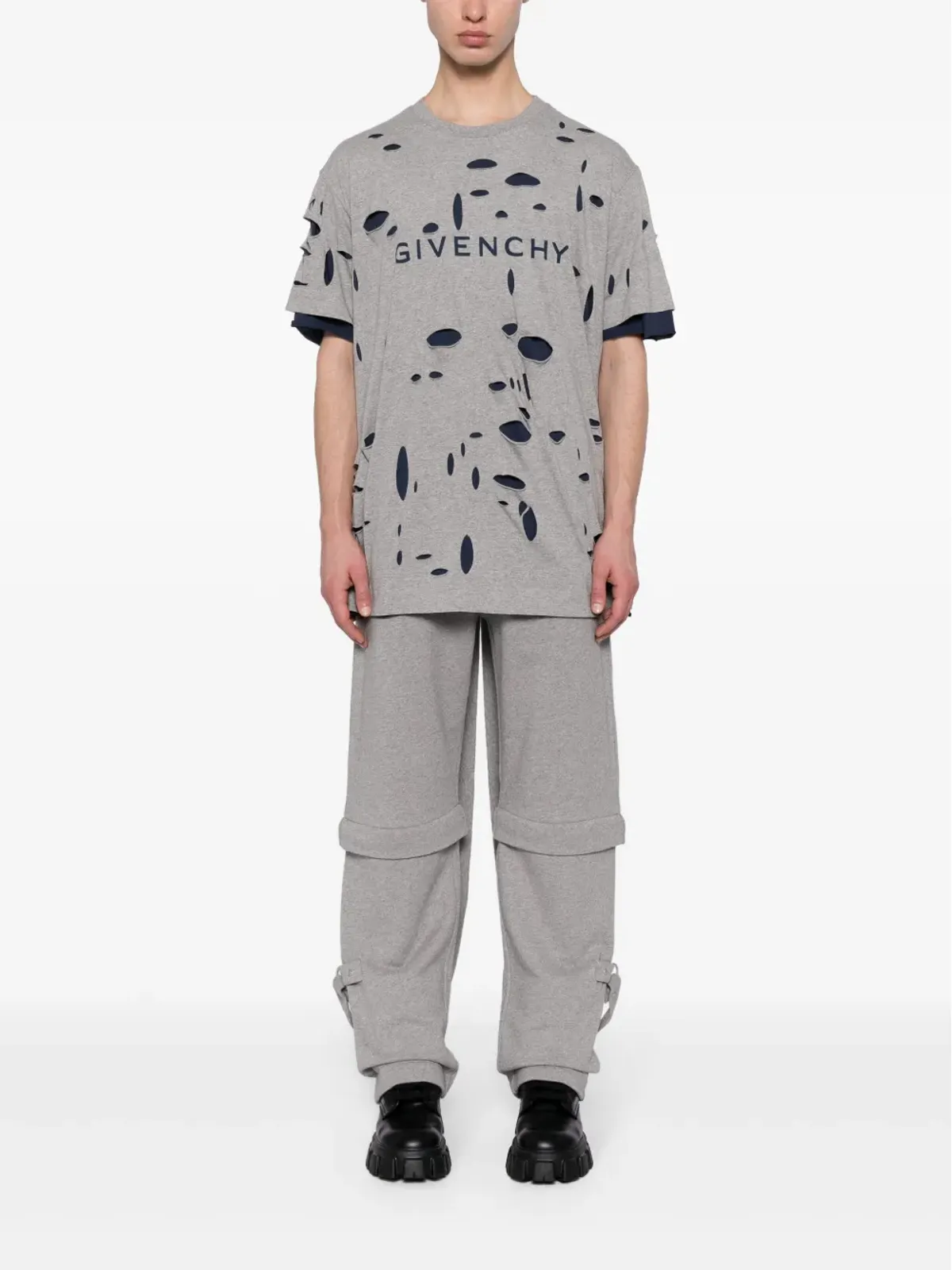 Givenchy 脱着式レッグ コットン トラックパンツ - グレー - 画像2
