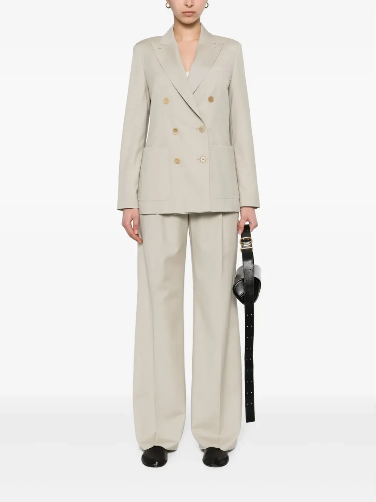 Max Mara Mantide ダブルブレスト ブレザー ベージュ系 - 画像2