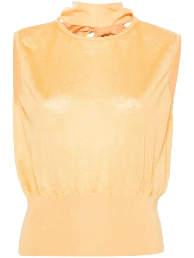 Fabiana Filippi Fabiana Filippi ノースリーブ Vバック トップス - イエローの商品画像