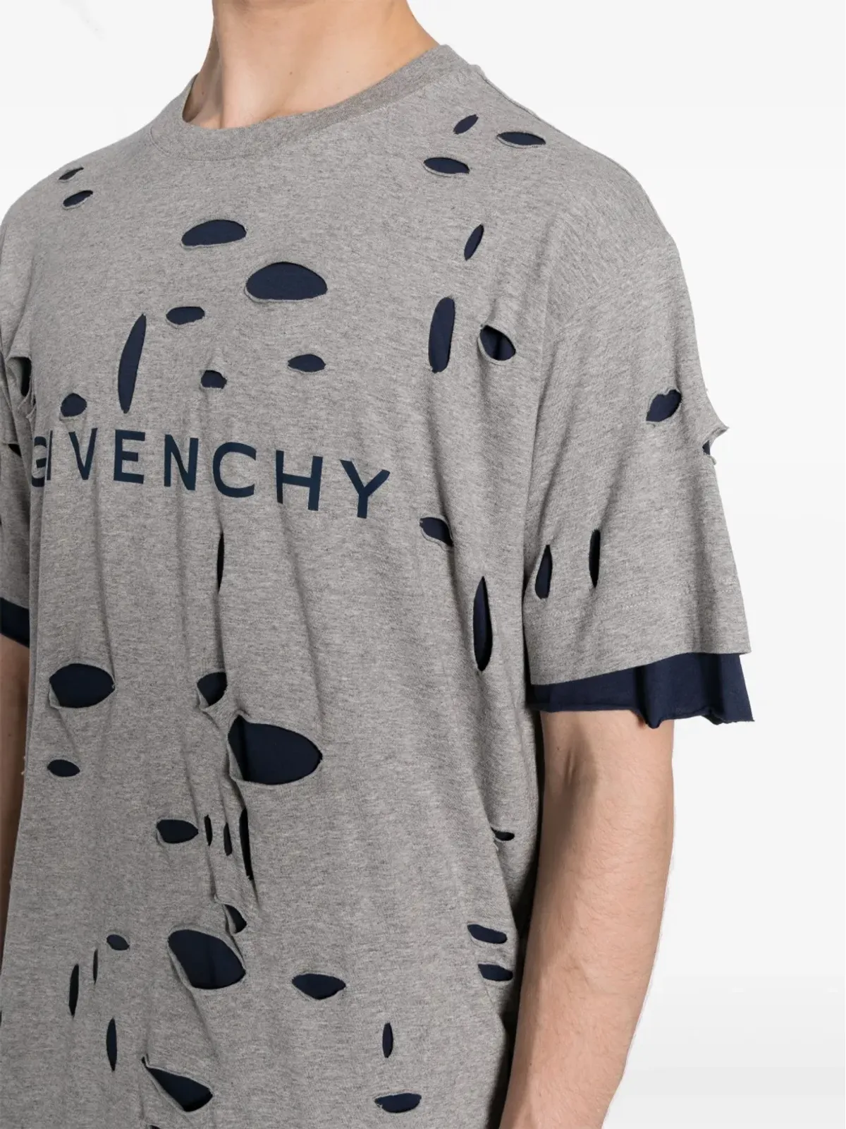 Givenchy ダメージ加工レイヤードTシャツ - グレー - 画像5