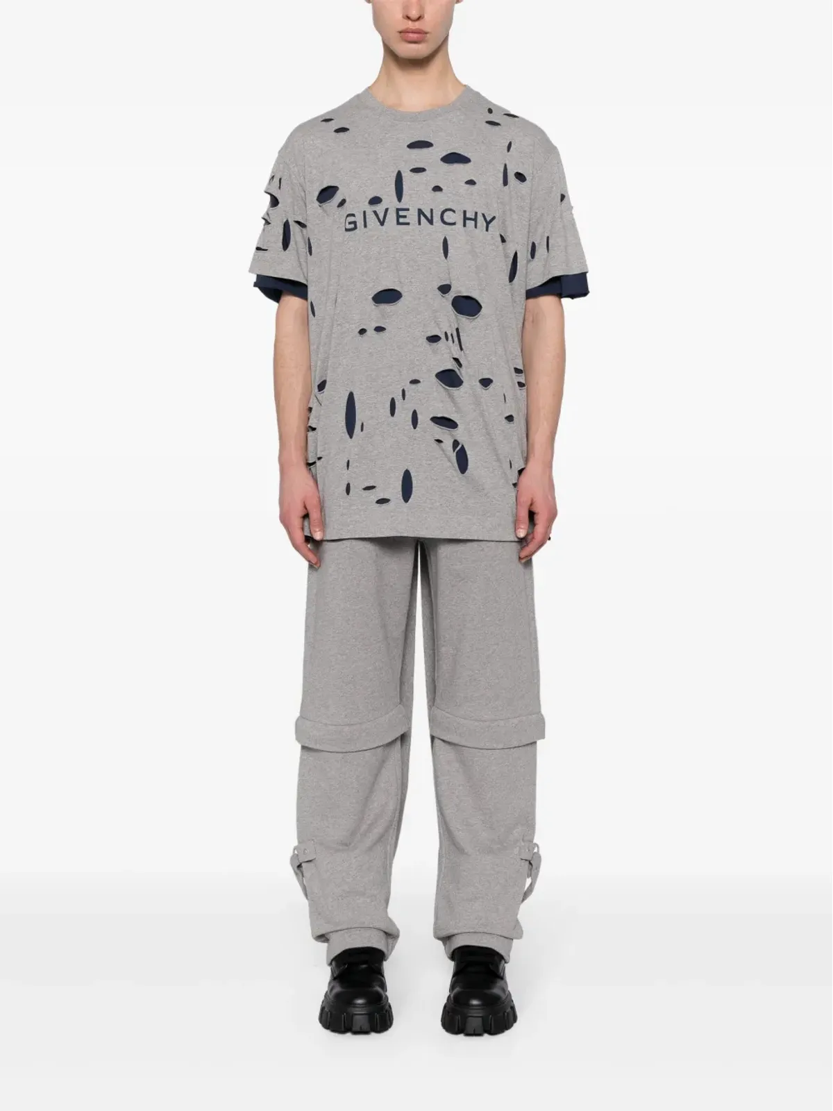 Givenchy ダメージ加工レイヤードTシャツ - グレー - 画像2