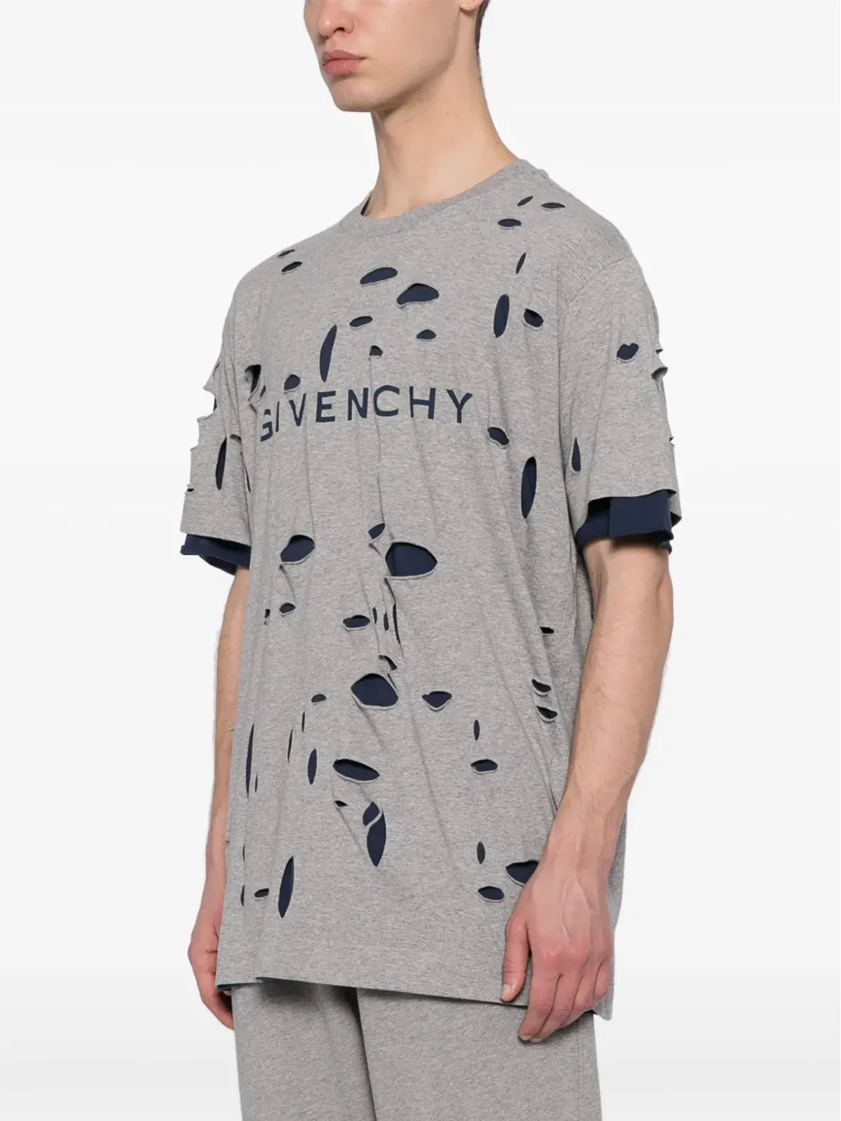 Givenchy ダメージ加工レイヤードTシャツ - グレー - 画像3