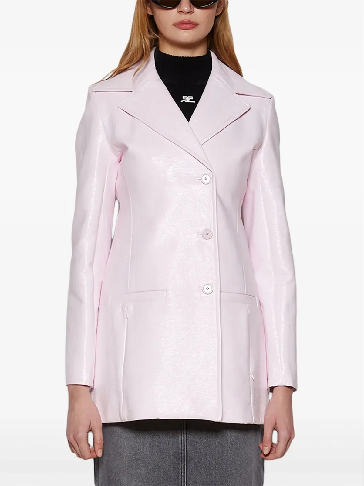 Courrèges ヘリテージ ヴァイナル フェイクレザー コート - ピンク - 画像3