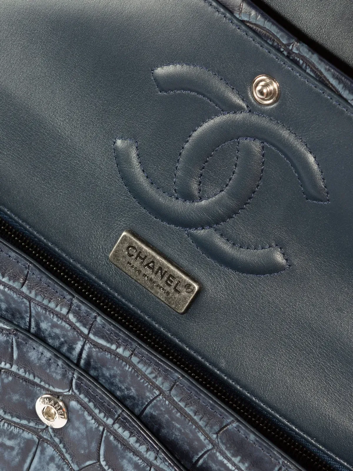 CHANEL ビンテージ 小さなダブルフラップショルダーバッグ - ブルー - 画像5