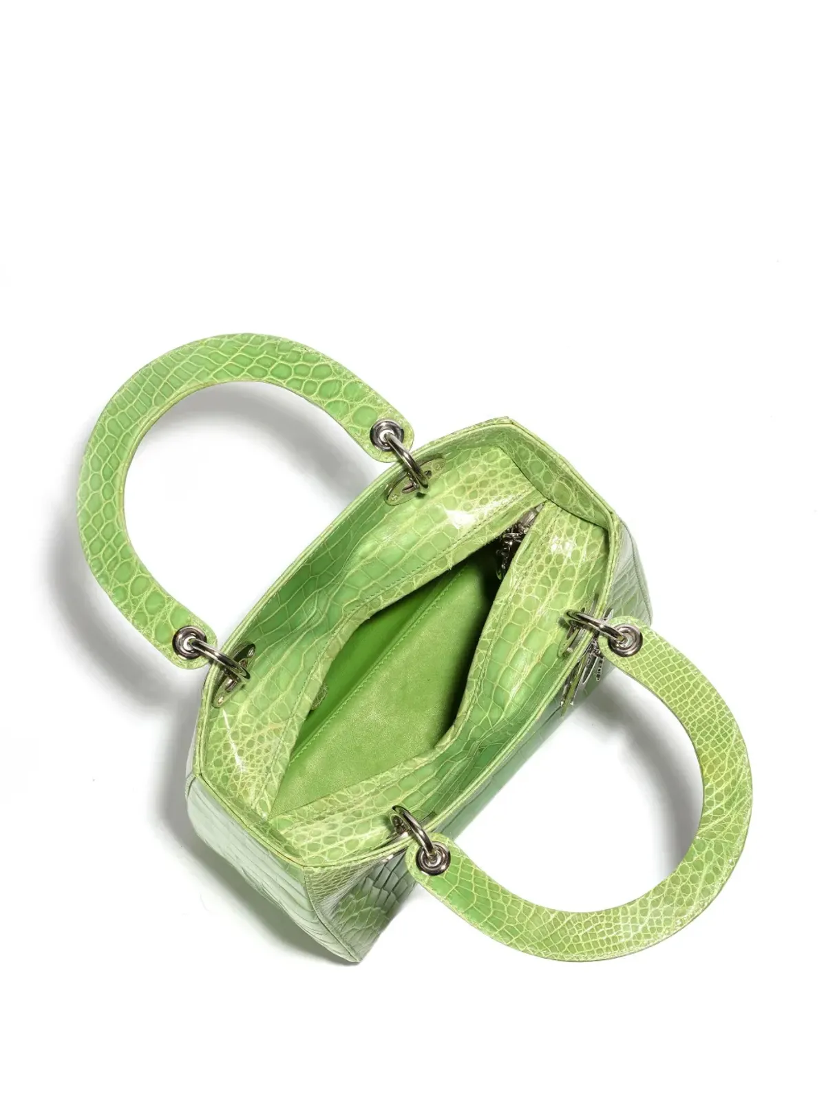 Christian Dior ビンテージ レディ ディオール ツーウェイ ハンドバッグ グリーン - 画像5