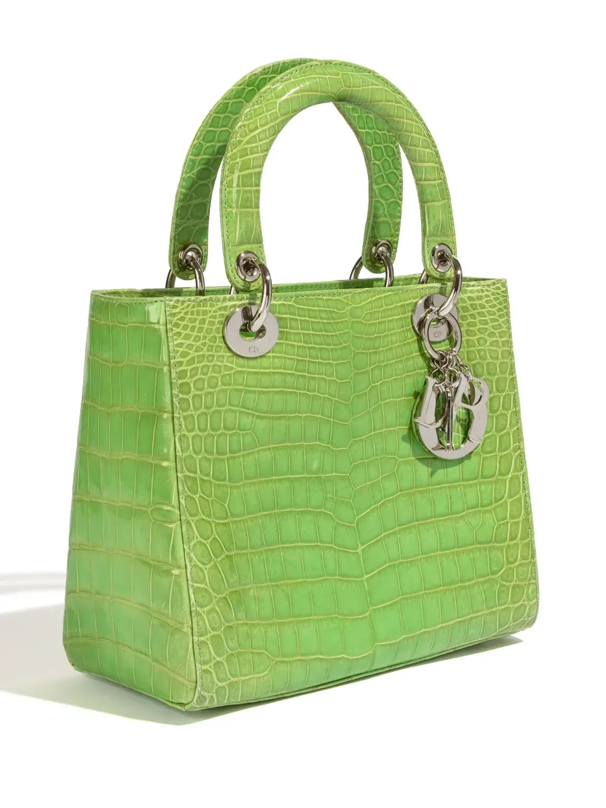 Christian Dior ビンテージ レディ ディオール ツーウェイ ハンドバッグ グリーン - 画像3