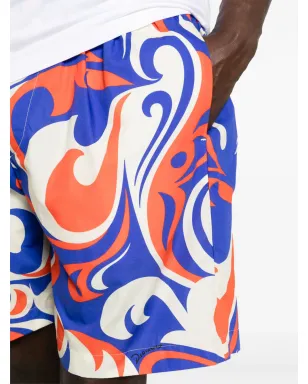 DSQUARED2 Palms Beach Waves コットンショーツ - ブルー - サムネイル5